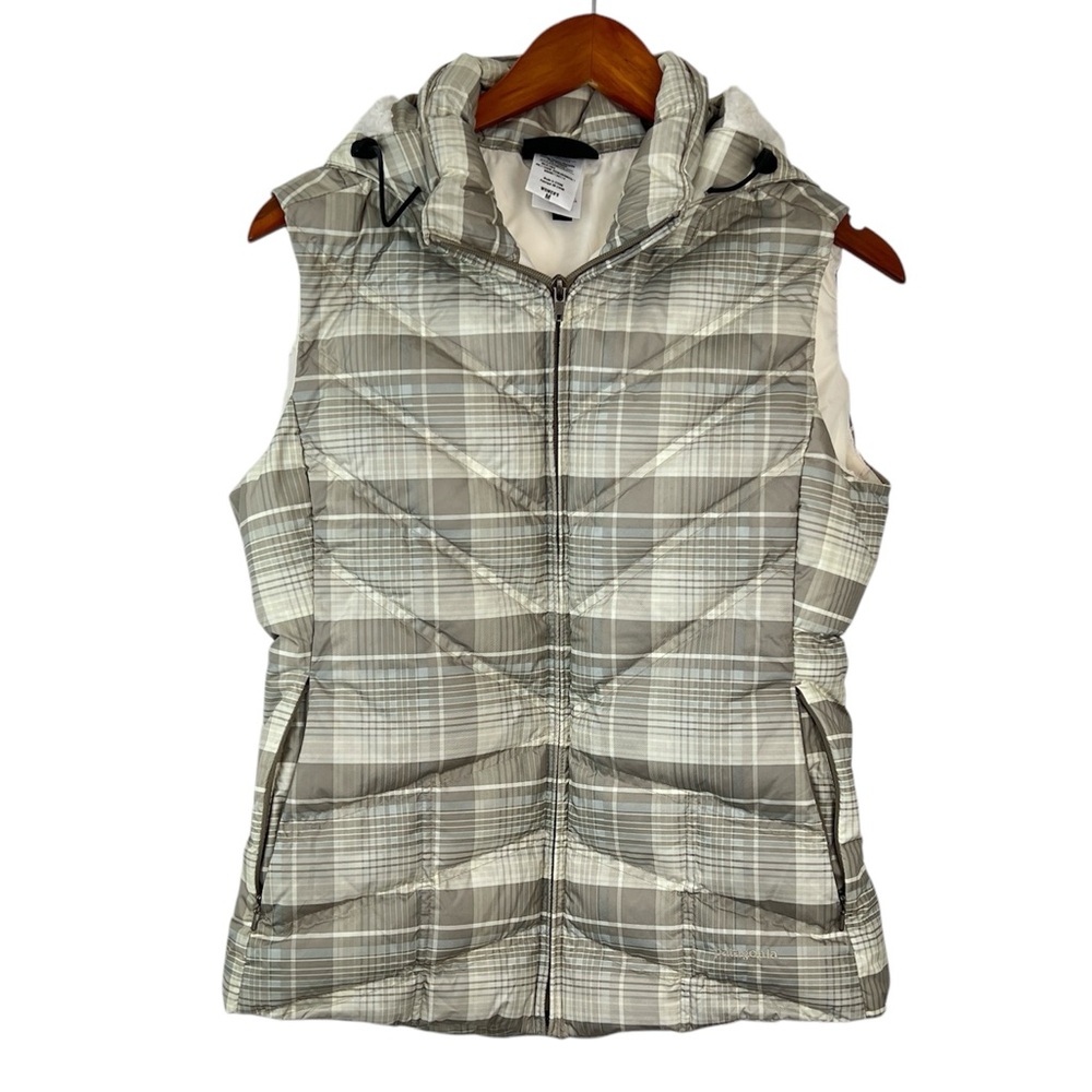 Patagonia Down With It Vest Medium Plaid Driftwood